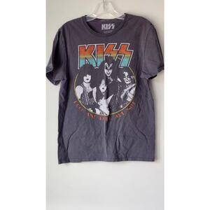 Kiss Band Graphic Gray Charcoal Cotton T-Shirt M (38/40) A0044